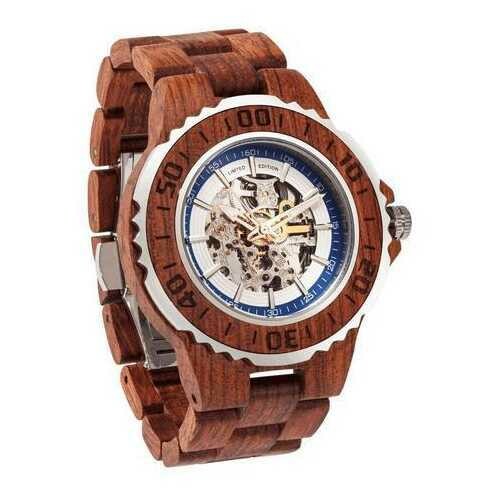 Men Genuine Automatic Kosso Wooden Watches No Battery Needed