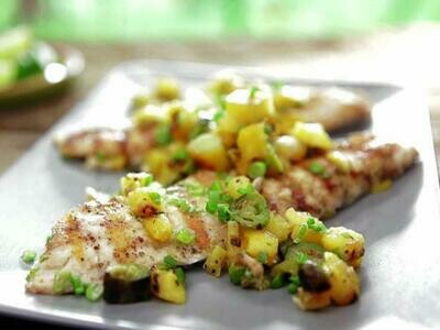 Lemon zested fillet with a pineapple relish