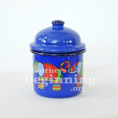 Rainbow Elephant Lidded Sugar Jar