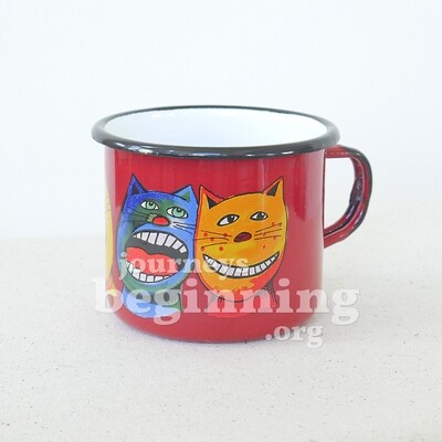 Eerie Cat Enamel Mug - Large