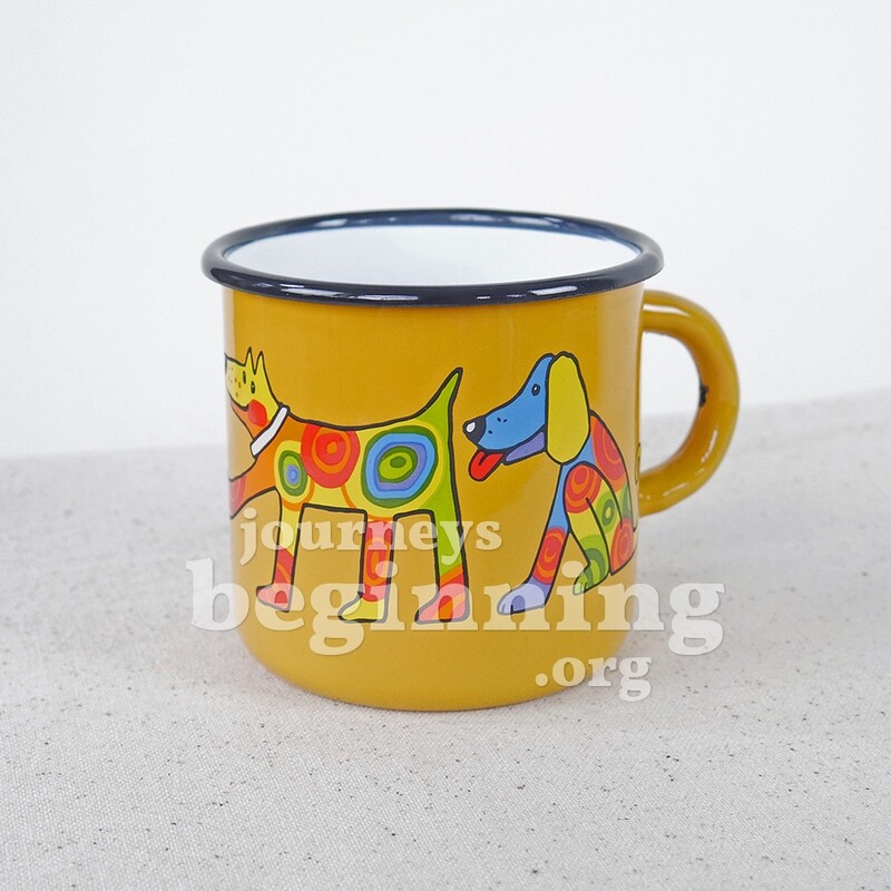 Spotted Dog Enamel Mug - Golden Poppy