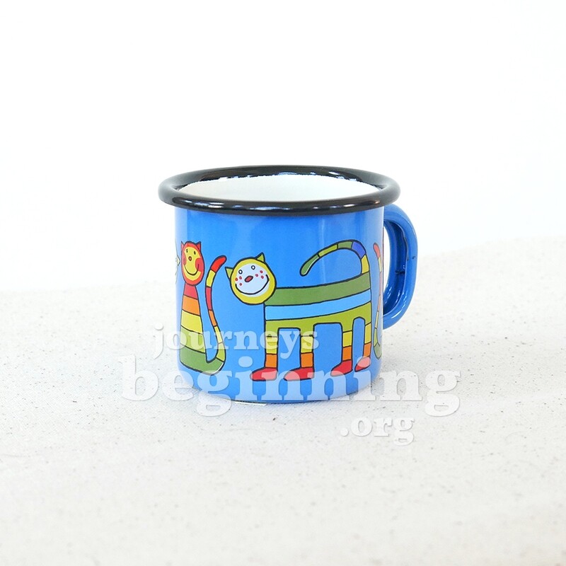 Rainbow Cat Enamel Cup - Small
