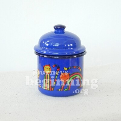 Striped Cat Lidded Sugar Jar