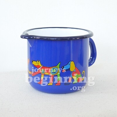 Spotted Dog Large Enamel Jug