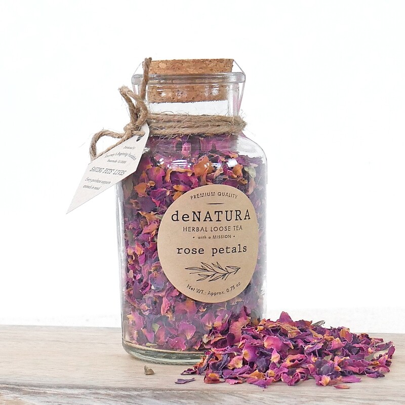 Rose Petals - Herbal Tisane - Glass Jar