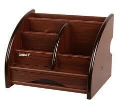 Wooden Pen Stand / Stationery Holder Organizer Container - Brown