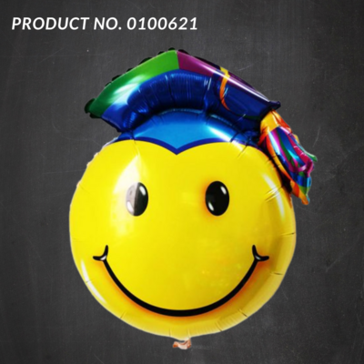 Smiley Face Graduation Foil Balloon