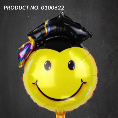 Smiley Face Graduation Foil Balloon