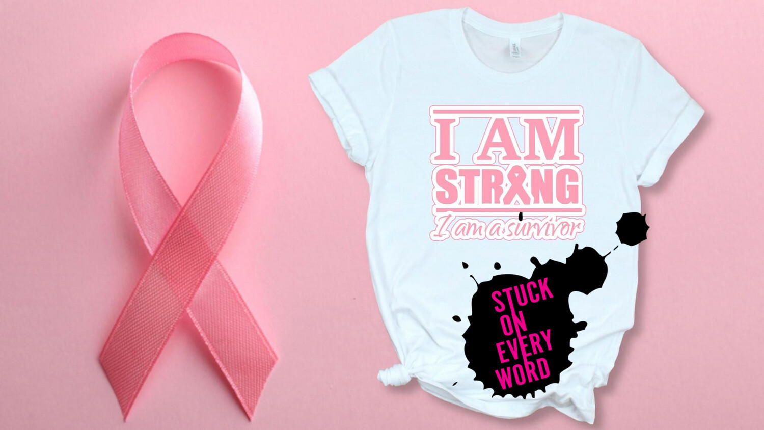 I Am Strong...Survivor (Pink & White Design)