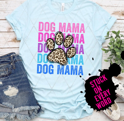 Dog Mama Pink/Blue Stacked