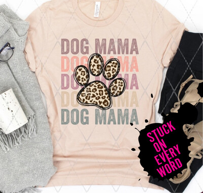 Dog Mama Leopard Stacked