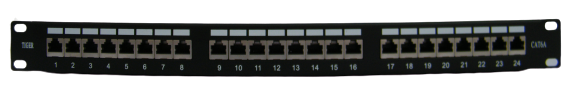 פאנל CAT 6A 1U &quot;טייגר&quot; יצוק 24  מסוכך