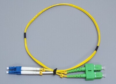מגשר אופטי כפול  SC(APC) LC(UPC) SM 0.5 מטר