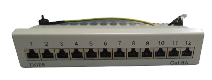 פנל יצוק RJ-45 ל-12 שקעי CAT6A