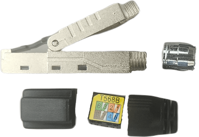 תקע "קליק"  בהברגה לכבל קשיח CAT7/CAT6A/CAT6