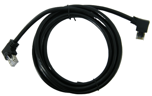 מגשר RJ-45 CAT-6A מסוכך - 2 הצדדים 90 מעלות