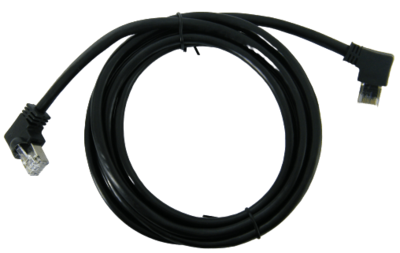 מגשר RJ-45 CAT-6A מסוכך - 2 הצדדים 90 מעלות
