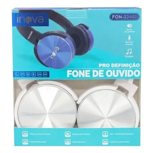 Fone De Ouvido Sem Fio Bluetooth Estéreo Inova