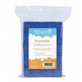 Flowery Mini Blue Disposable Buffing Blocks 180 Grit 100ct