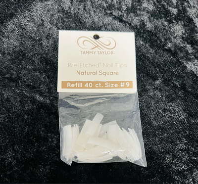 TT Tips #9 Natural Square Pre-Etched 40pk