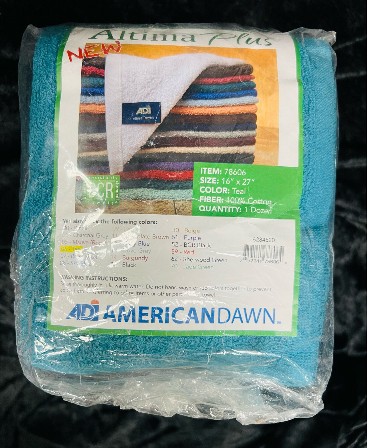 ADI Altima Plus Teal Towels 1dz