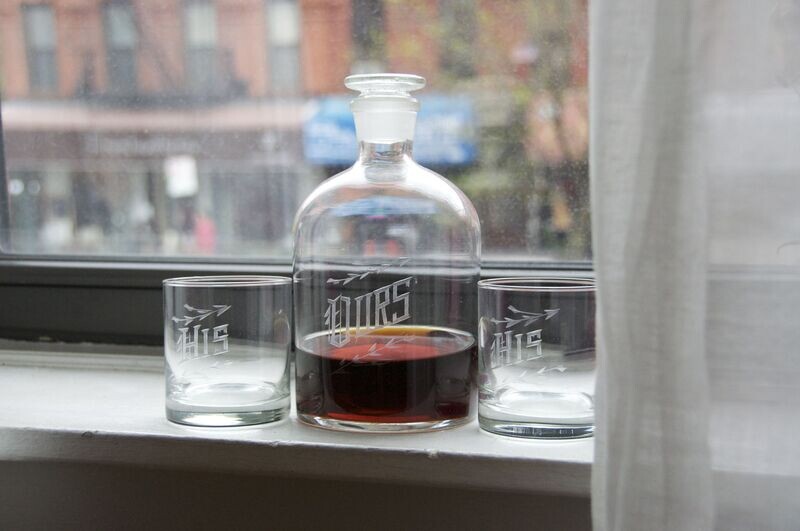 Decanter Set Ours His and His