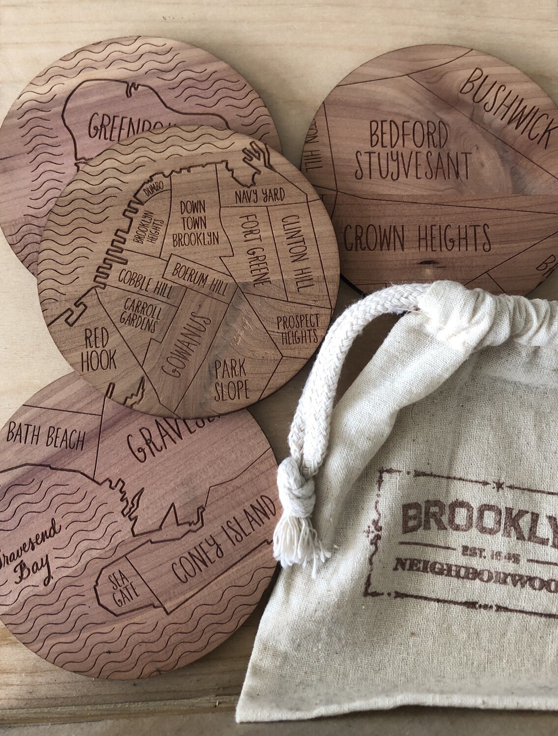 Neighborwoods Brooklyn Coasters