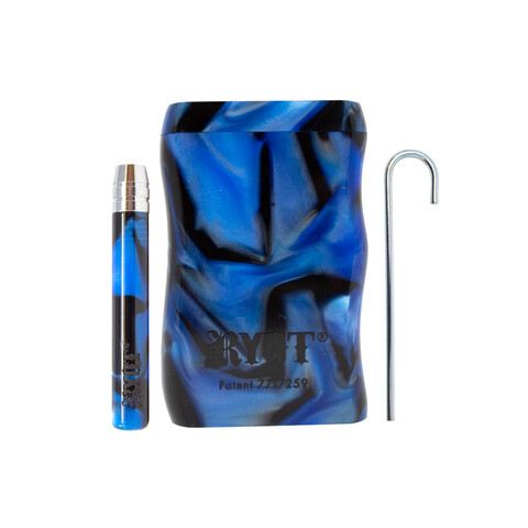RYOT 2" Short Dugout Taster Box with bat and magnetic poker (Blue and black acrylic design)