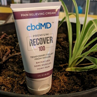 cbdMD 100mg Recover Pain Relieving Cream tube - 2 fl oz