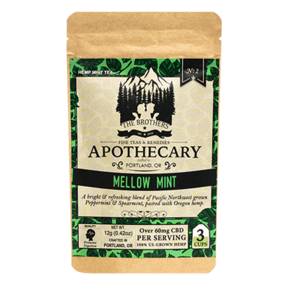 Brothers Apothecary Tea 60+ mg/bag Mellow Mint, 3 Tea bags