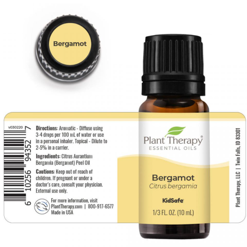 Plant Therapy® Bergamot Essential Oil, 1/3 fl oz (10mL)