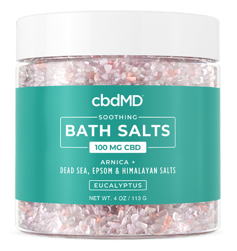 cbdMD 100mg Eucalyptus CBD Bath Salts - 4oz jar