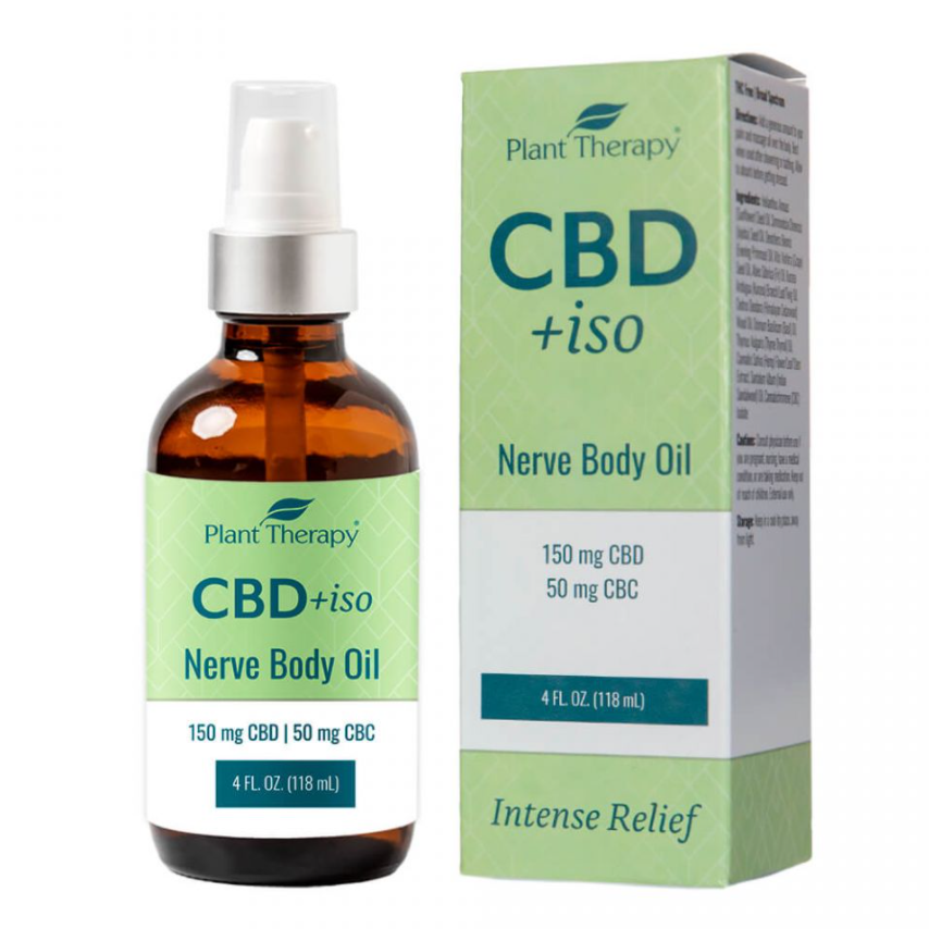 Plant Therapy 150mg CBD +iso Nerve Body Oil with 50mg CBC - 4 fl oz