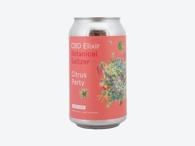Marz CBD Elixir Botanical Seltzer, 30MG, Citrus Party, 12fl oz.