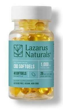 Lazarus Naturals 25MG Full Spectrum Hemp CBD Softgels - 40Ct