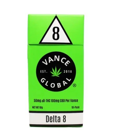 Vance Global Delta 8 Infused 10 Pack (50mg Delta8 100mg CBD Per Vance)