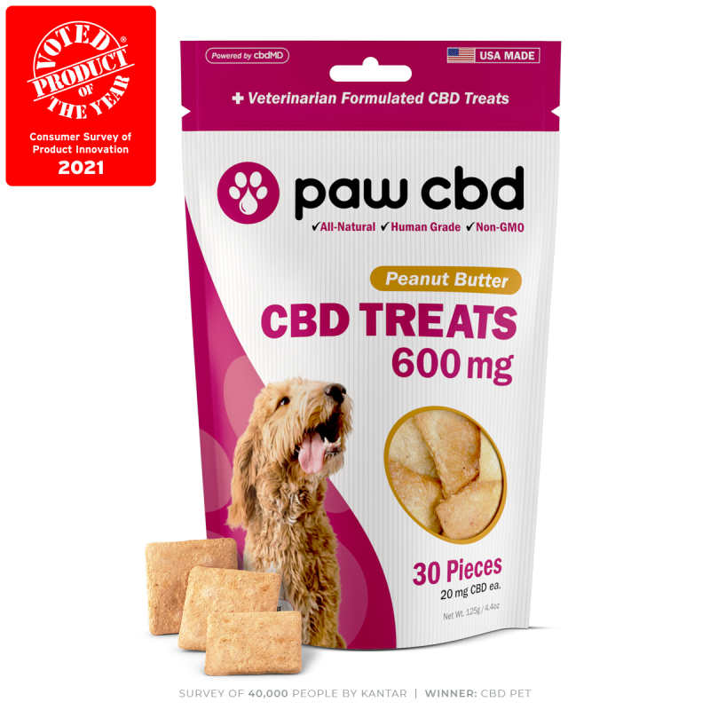Paw CBD Dog Treats - 600MG Peanut Butter - 30ct