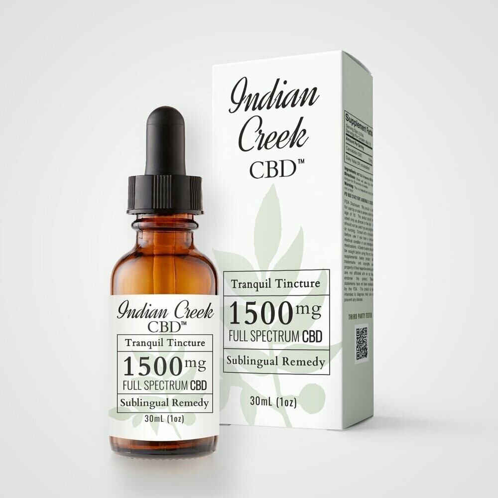 Indian Creek Sublingual Remedy 1500mg Full Spectrum Tranquil Tincture