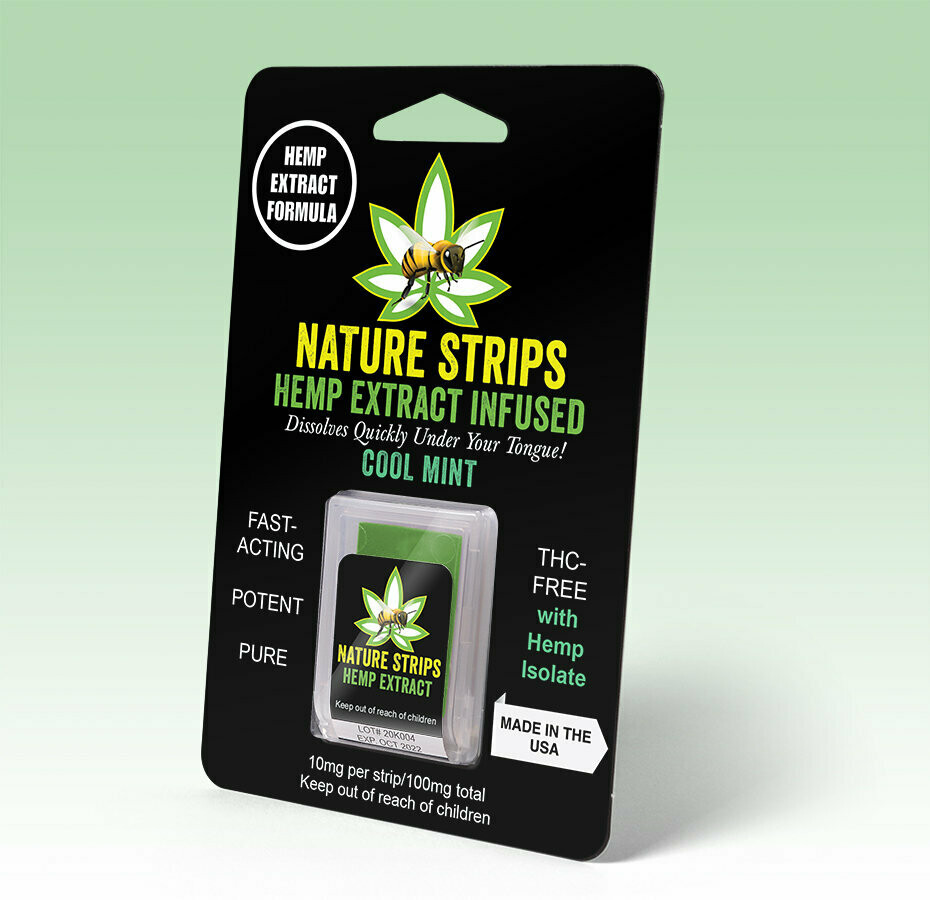 Nature Strips, 100mg CBD Isolate Mint Strips, 10mg Per Strip