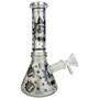 8&quot; Glow In The Dark Leaf RM Beaker Water Pipe - with 14M Bowl