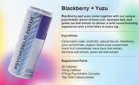 Psychedlic Water - Blackberry + Yuzu Sparkling Water - 6 Pack Case