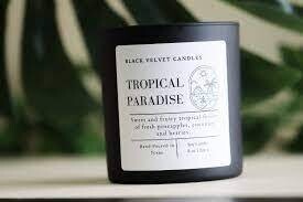 Black Velvet Candles - TROPICAL PARADISE|8 oz Scented Soy Candle |Luxury Black Jar  Cotton