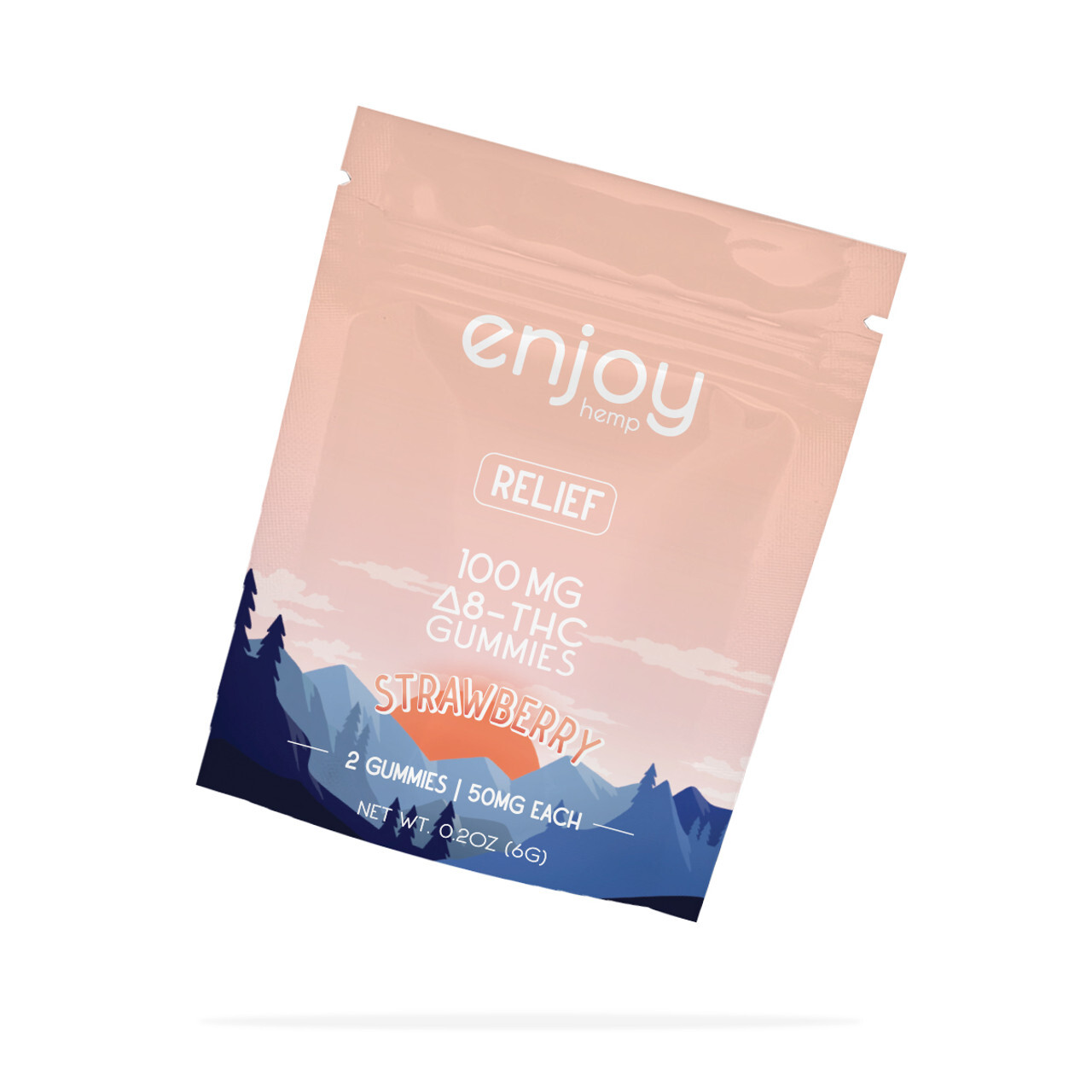 Enjoy Hemp 100 mg Δ8 THC Gummies for Relief- Strawberry 2pc