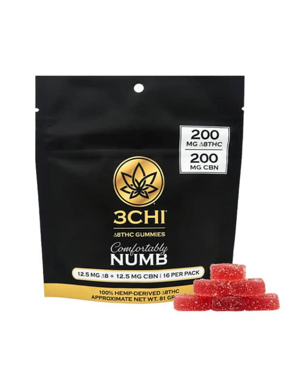 3CHI Comfortably Numb Gummies - 200mg Δ8 THC 200mg CBN - 16pc