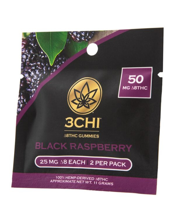 3Chi Mini Pack Delta 8 Gummies - Black Rasp, Watermelon, Strawberry - 10MG ea.
