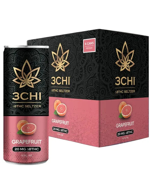 3CHI ∆8THC Seltzer - 20mg ∆8THC 12 FL. oz - Grapefruit