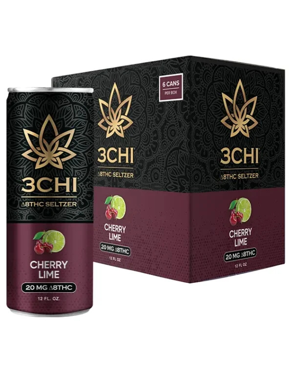 3CHI ∆8THC Seltzer - 20mg ∆8THC 12 FL. oz - Cherry Lime