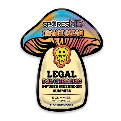 SporesMD - Legal Psychedelic Mushroom Gummies - Orange Dream - 5pc
