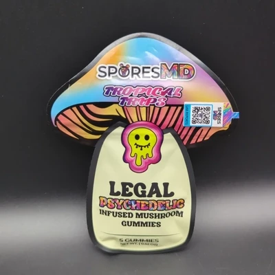 SporesMD - Legal Psychedelic Mushroom Gummies - Tropical Trips - 5pc
