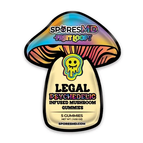SporesMD - Legal Psychedelic Mushroom Gummies - Fruit Loopy - 5pc
